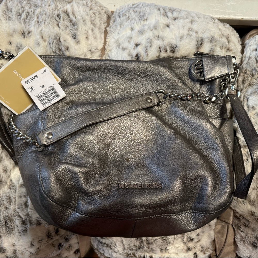 Michael Kors Silver Shoulder / Crossbody Bag Purse